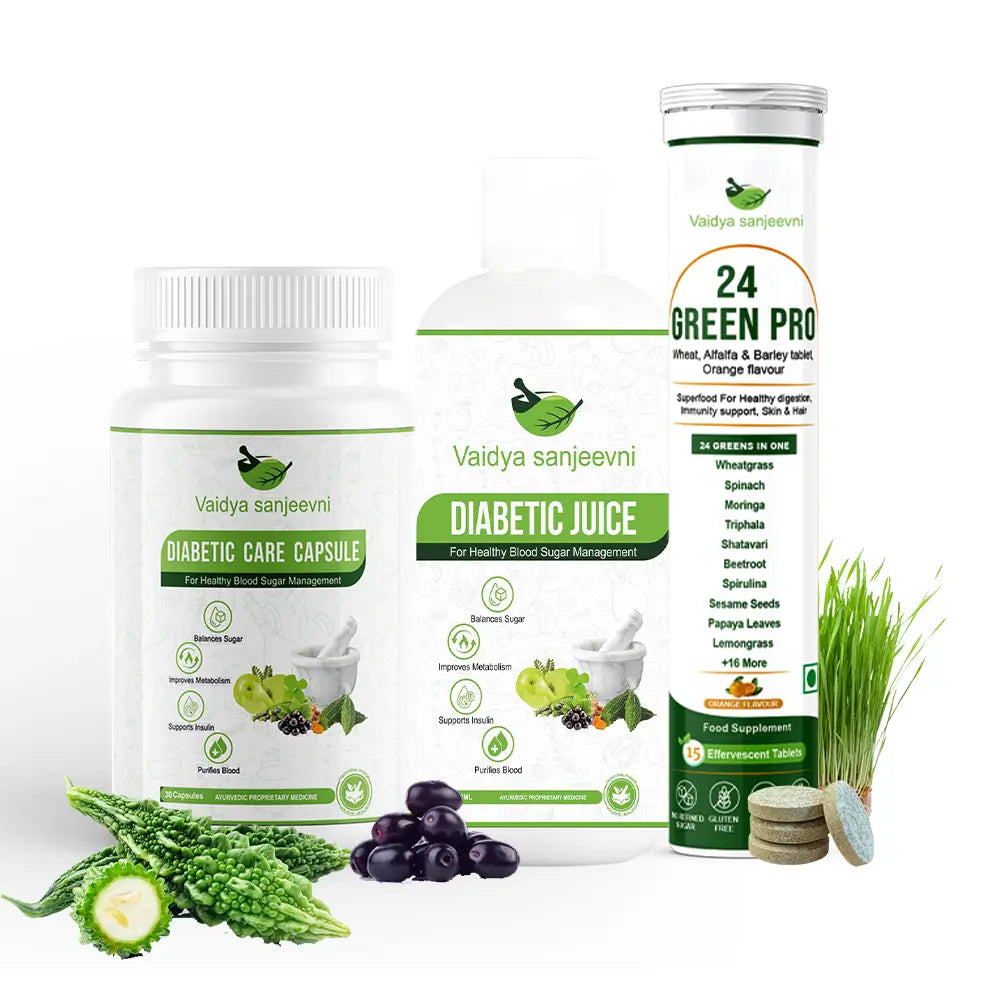Vaidya Sanjeevani Diabetic Care Combo + Free Diet Chart & Doctor Consultation